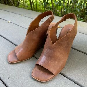 Lucky Brand Distressed Leather Wedge Sandals